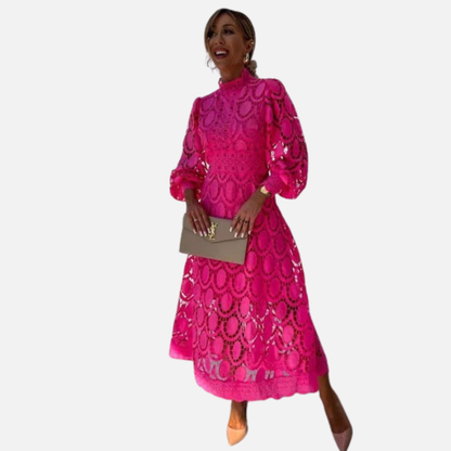 Women's Lace Midi Dress Elegant