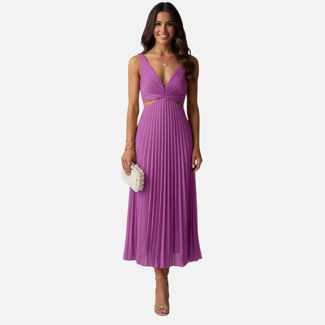 Women's Breathable V-Neck Midi Dress
