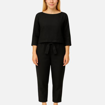 Women's Linen Co-ord Set - Breathable Summer Top & Trousers