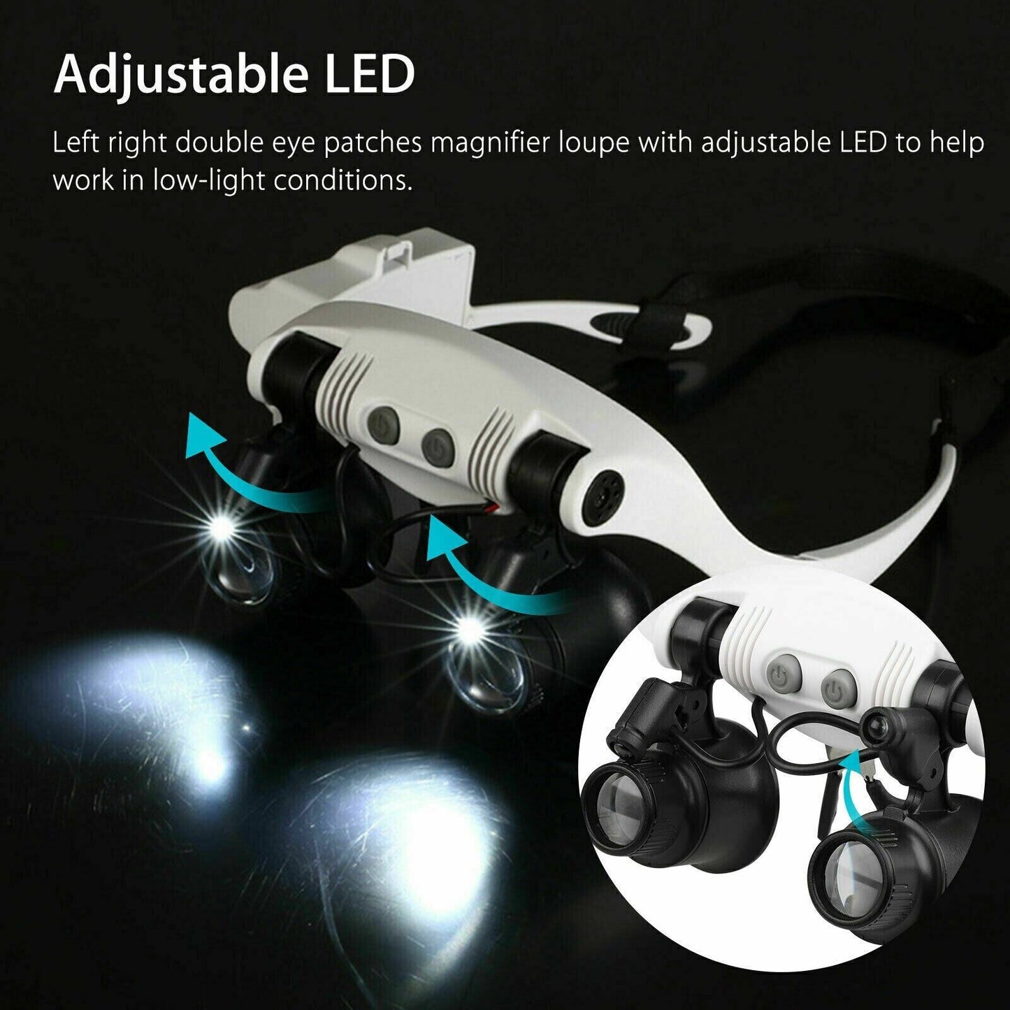 Versatile LED Magnifying Headband for Jewelry Repair