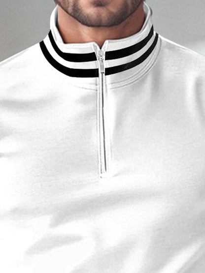 Casual Navy Blue Men's Golf Quarter Zip Shirt