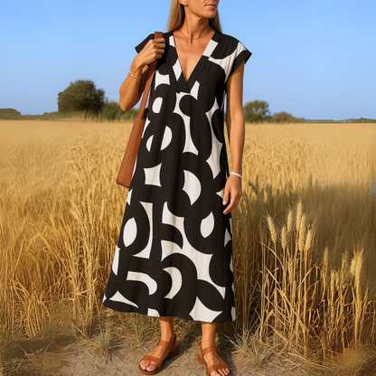 Elegant V Neckline Summer Dress - Luxivelle