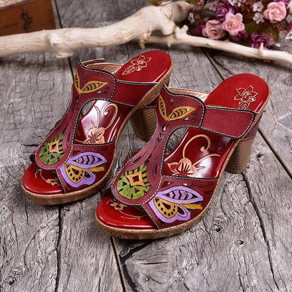 Women's Floral High Heel Sandals