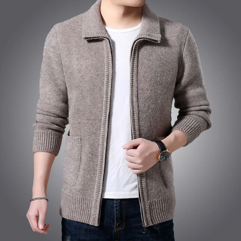 Men's Classic Zip Up Sweater - Luxivelle