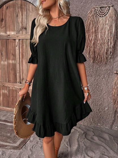 Comfy Everyday Mid Length Dress - Polyester
