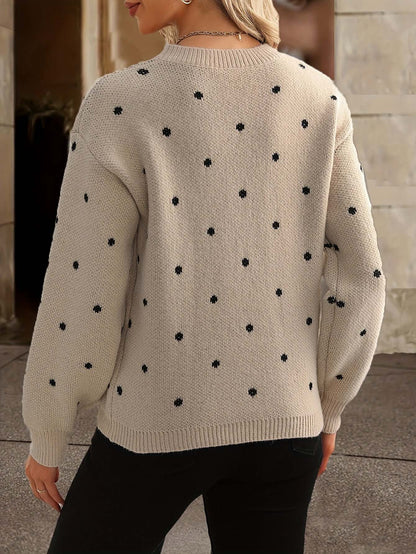 Ladies Classic Spotted Knit Sweater
