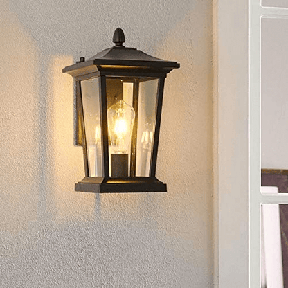 Rustic Weatherproof Exterior Wall Light, Glass Cover