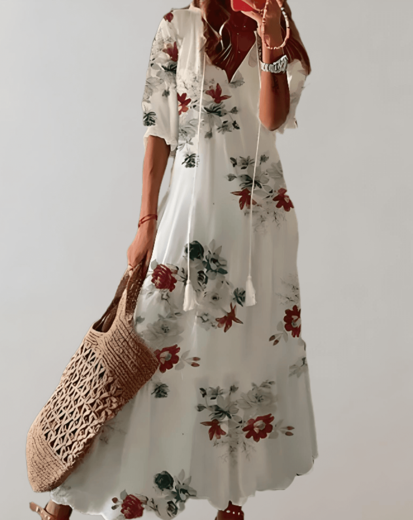 Ladies' Pretty Flower Long Summer Dress - Luxivelle