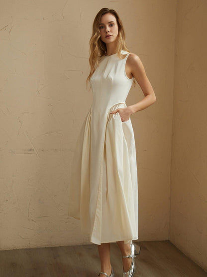 Flared Waist Knee Length Dress