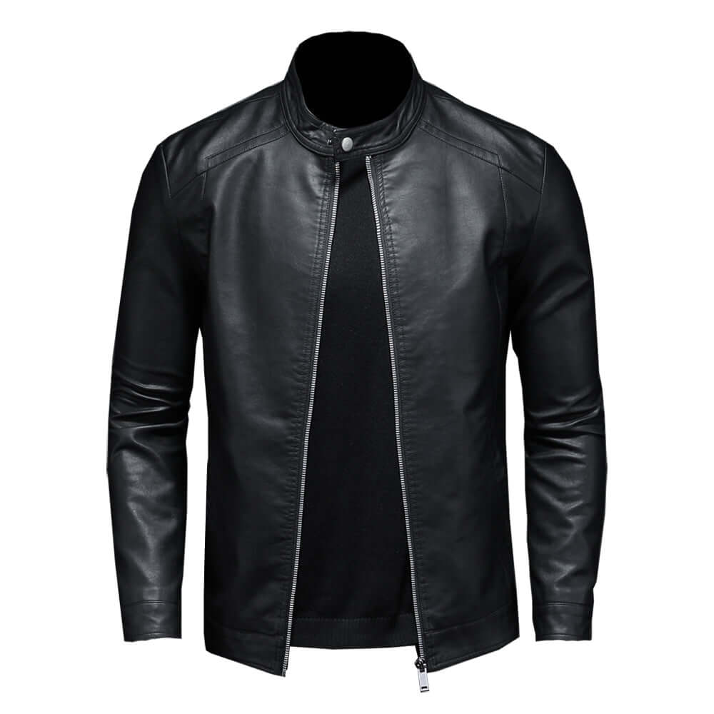 Vintage Look PU Leather Motorcycle Jacket for Men