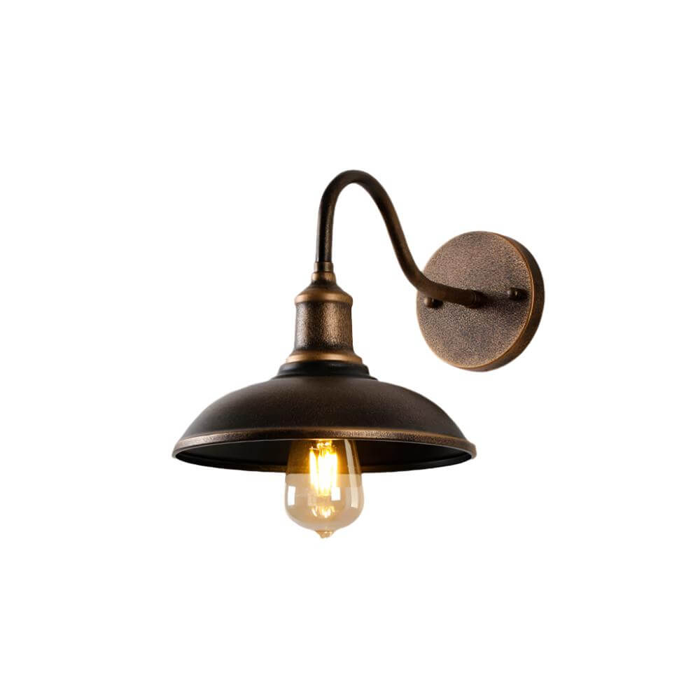 Vintage Waterproof Outdoor Wall Light Brass Finish