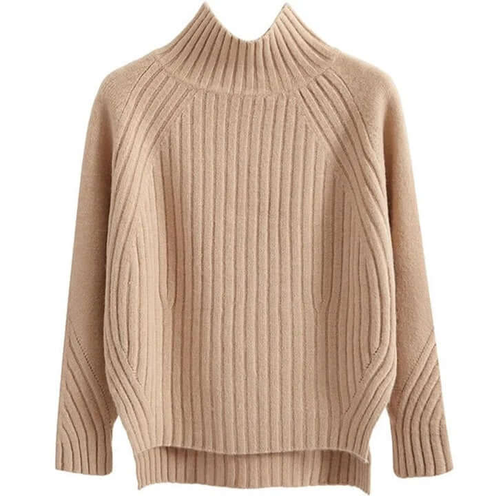 Relaxed Fit Crew Neck Knit Women's Sweater