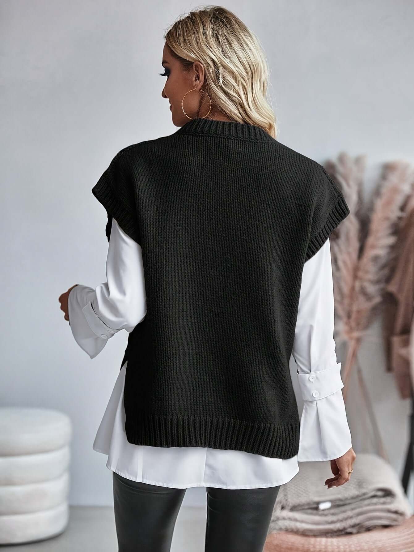 Warm Women's Knitted Vest Sweater