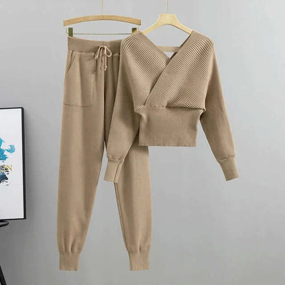 Soft Women's Knit Jogger Lounge Set