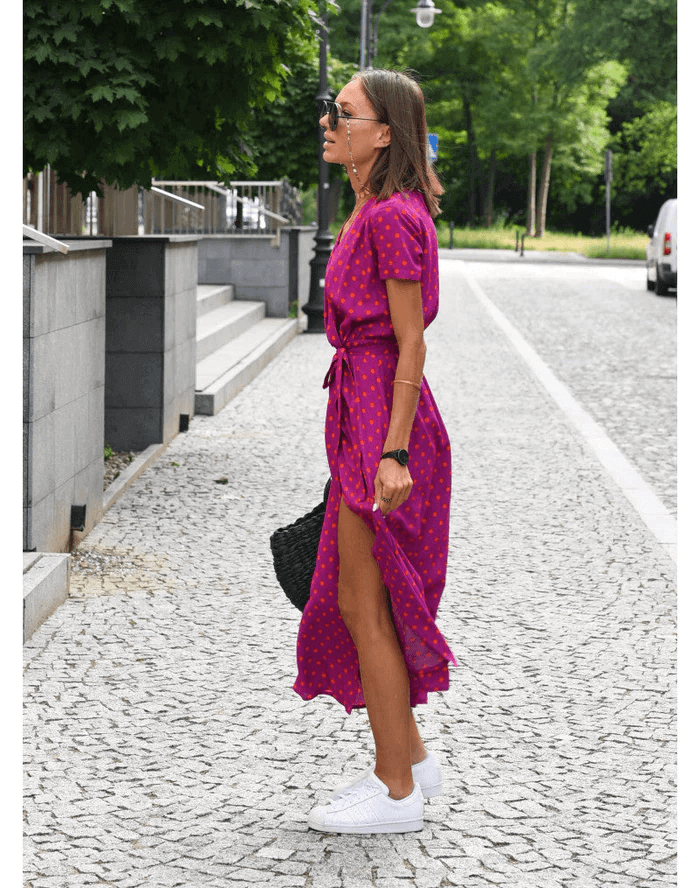 Relaxed Fit V-Neck Maxi Dress
