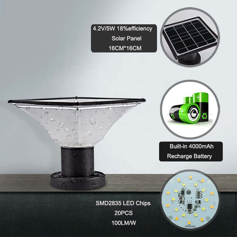 Outdoor Solar Garden Lamp - Waterproof LED 3 Mode