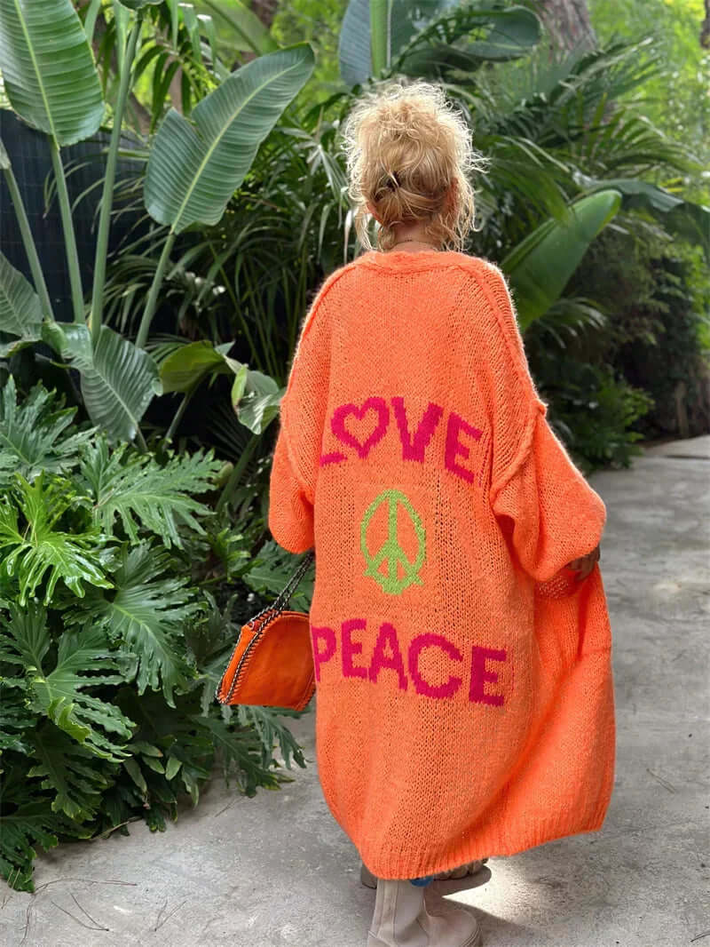 Cozy Women's Peace Sign Sweater - Luxivelle