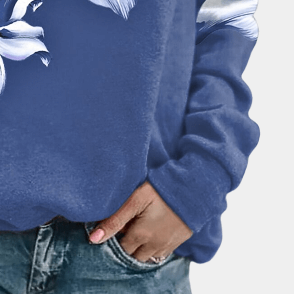 Casual Floral Loose Fit Women's Sweatshirt