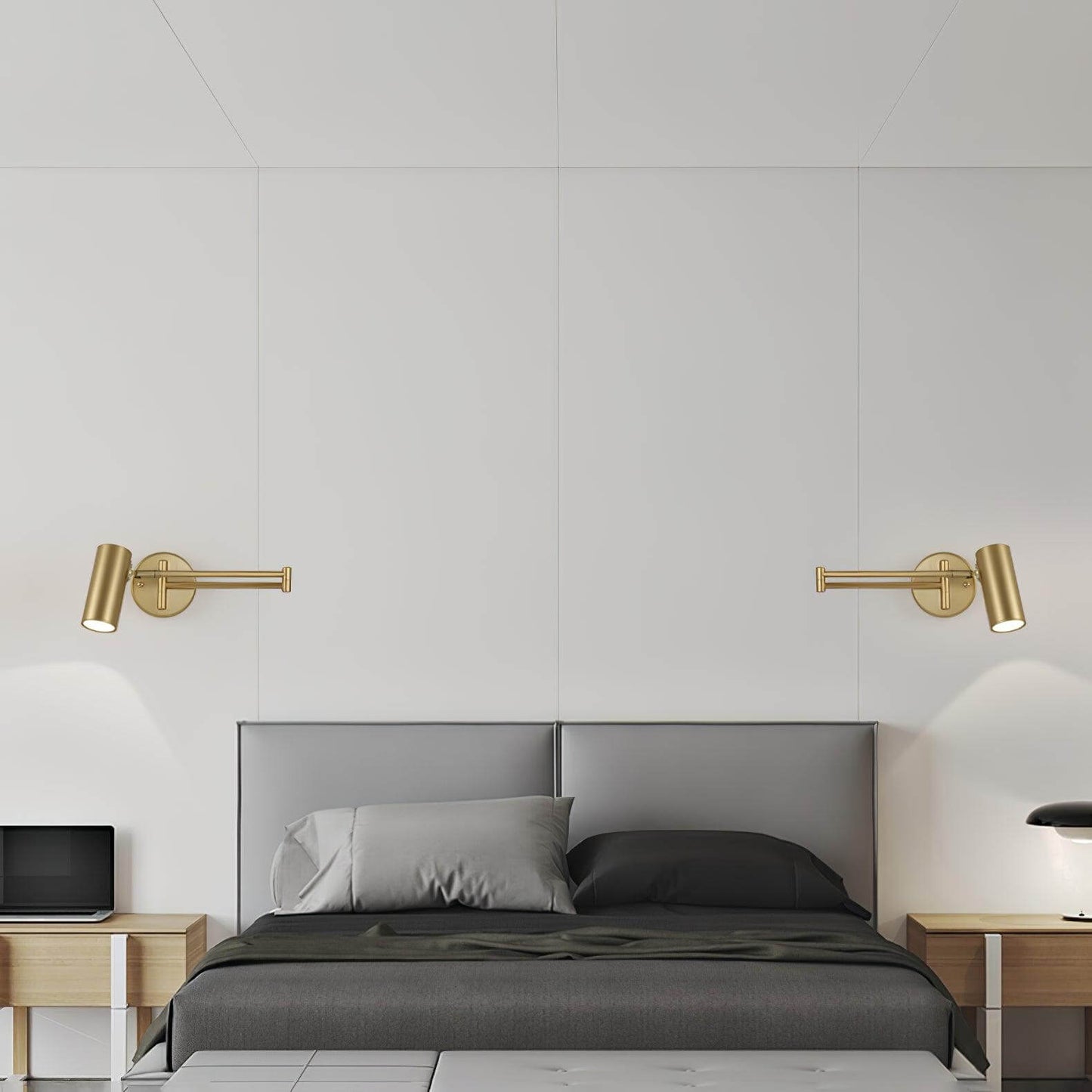 Flexible Brushed Steel LED Wall Light with Arm