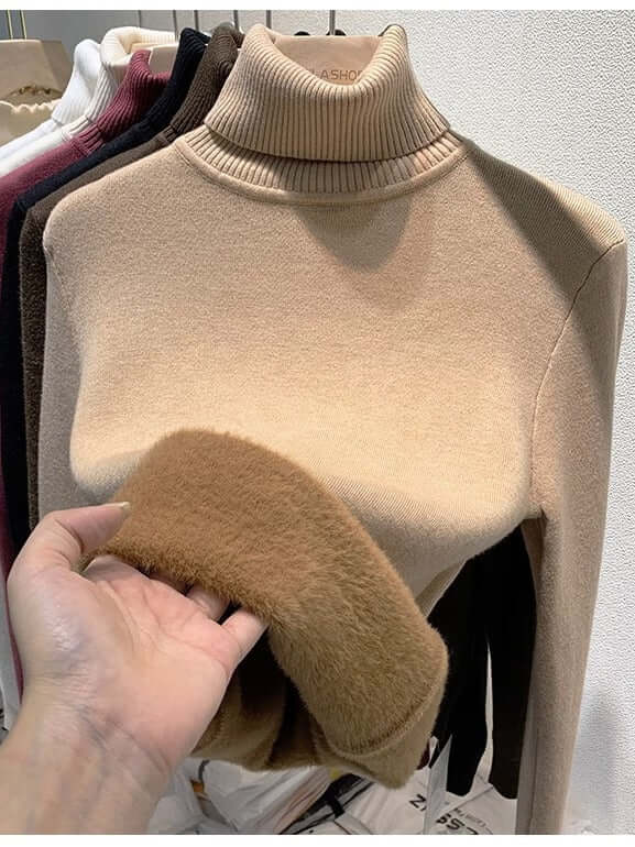 Soft Women's Velvet Crew Neck Sweater