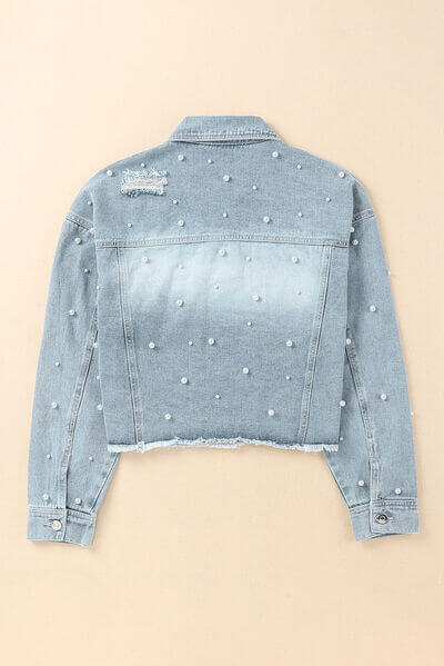 Classic ladies' Beaded Jeans Jacket