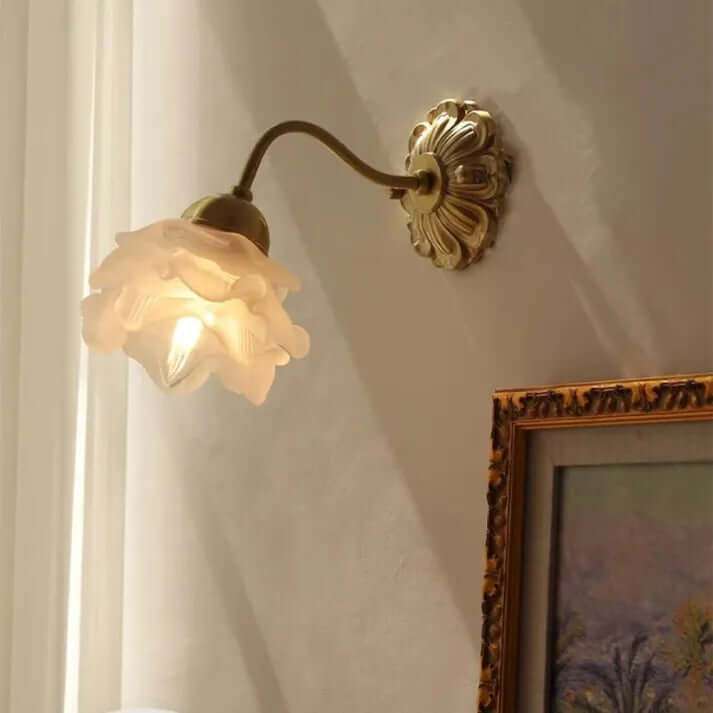 Delicate Floral Glass Table Lamp
