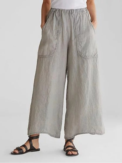Loose Fit Linen Pants Women's Comfortable Summer Trousers - Luxivelle
