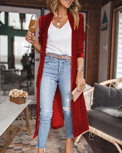 Soft Women's Oversized Velvet Kimono Cardigan