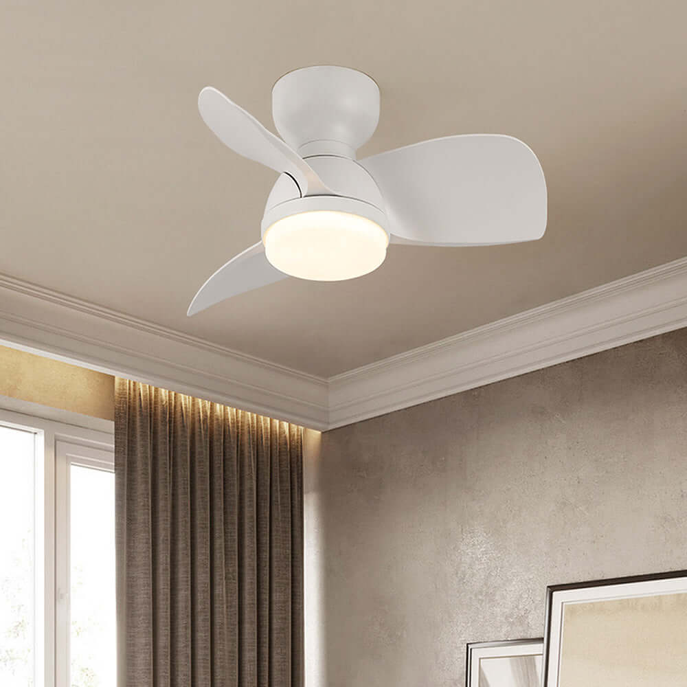 Stylish Wood Grain Ceiling Fan with LED Lighting