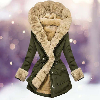 Ladies Soft Faux Fur Parka Coat - Luxivelle