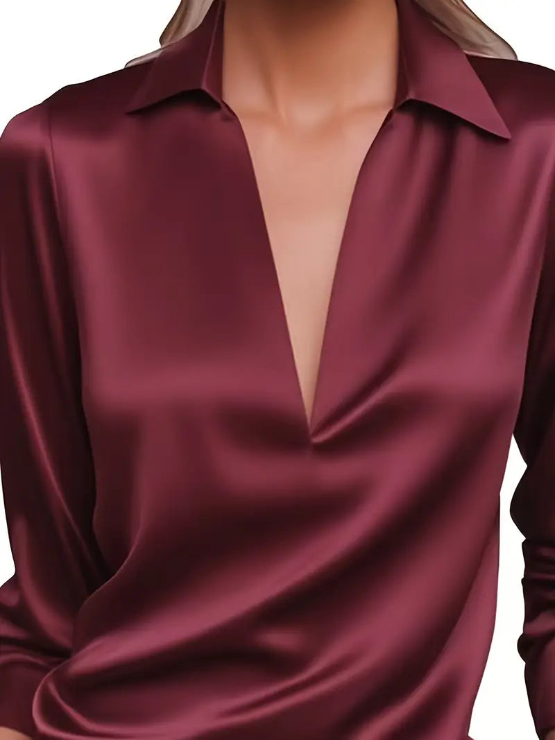 High Quality V Neck Women's Blouse