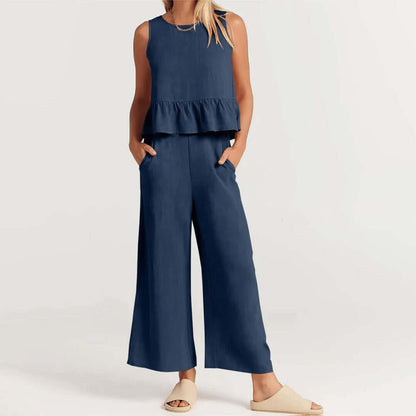 Light Blue Two Piece Relaxation Set - Luxivelle