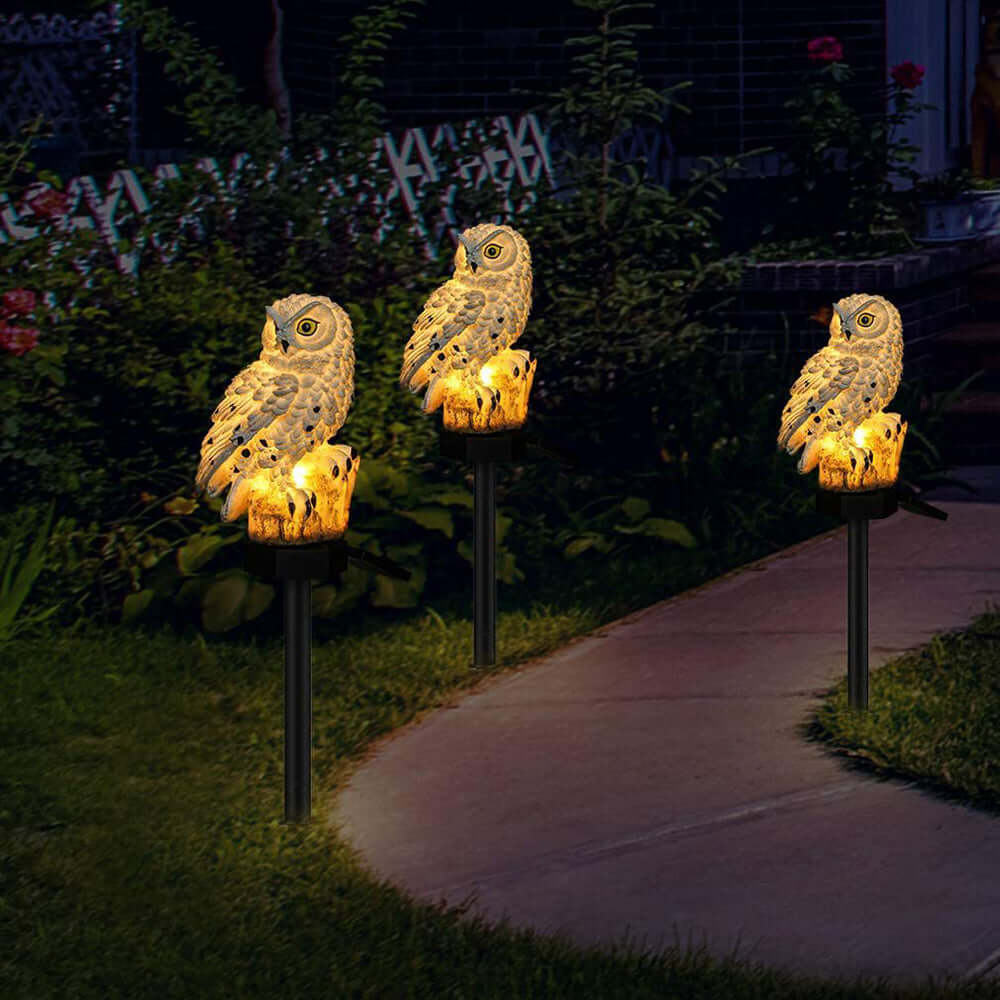 Outdoor Owl Solar Powered Lanterns (2-Pack)