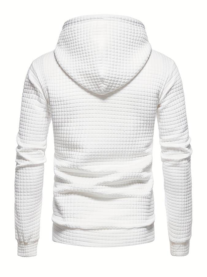 Casual Textured Hooded Sweatshirt for Men