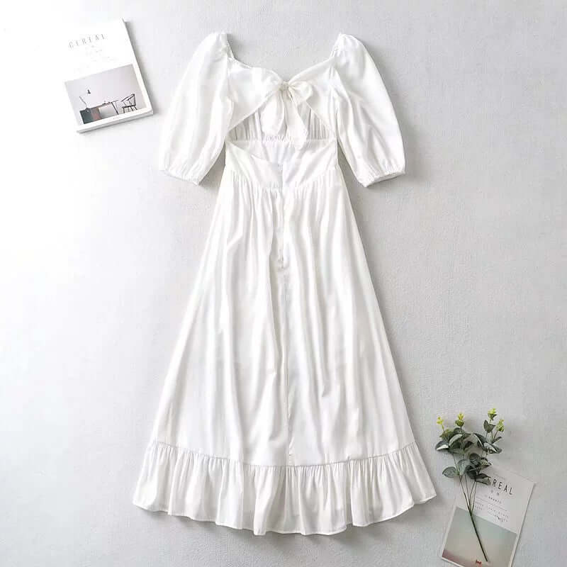 Chic Flowy Backless Midi Dress