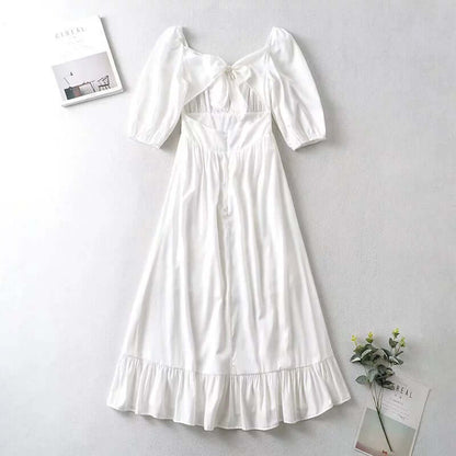 Chic Flowy Backless Midi Dress