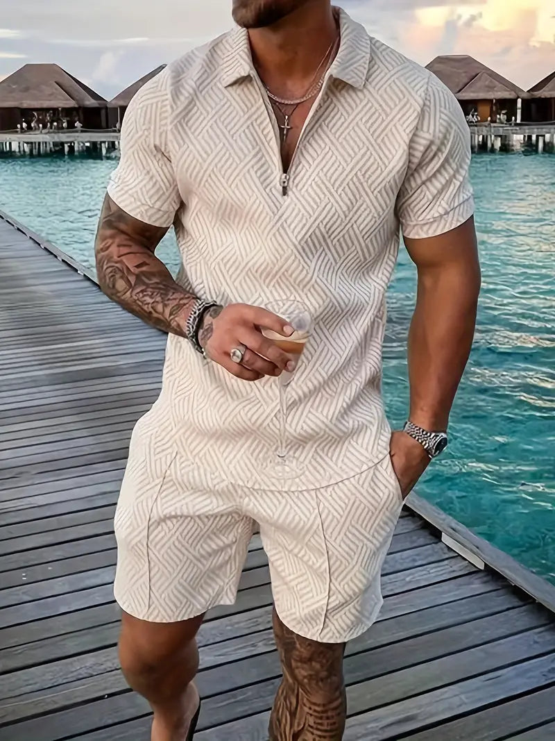 Comfortable Classic Mens Polo Shirt Set