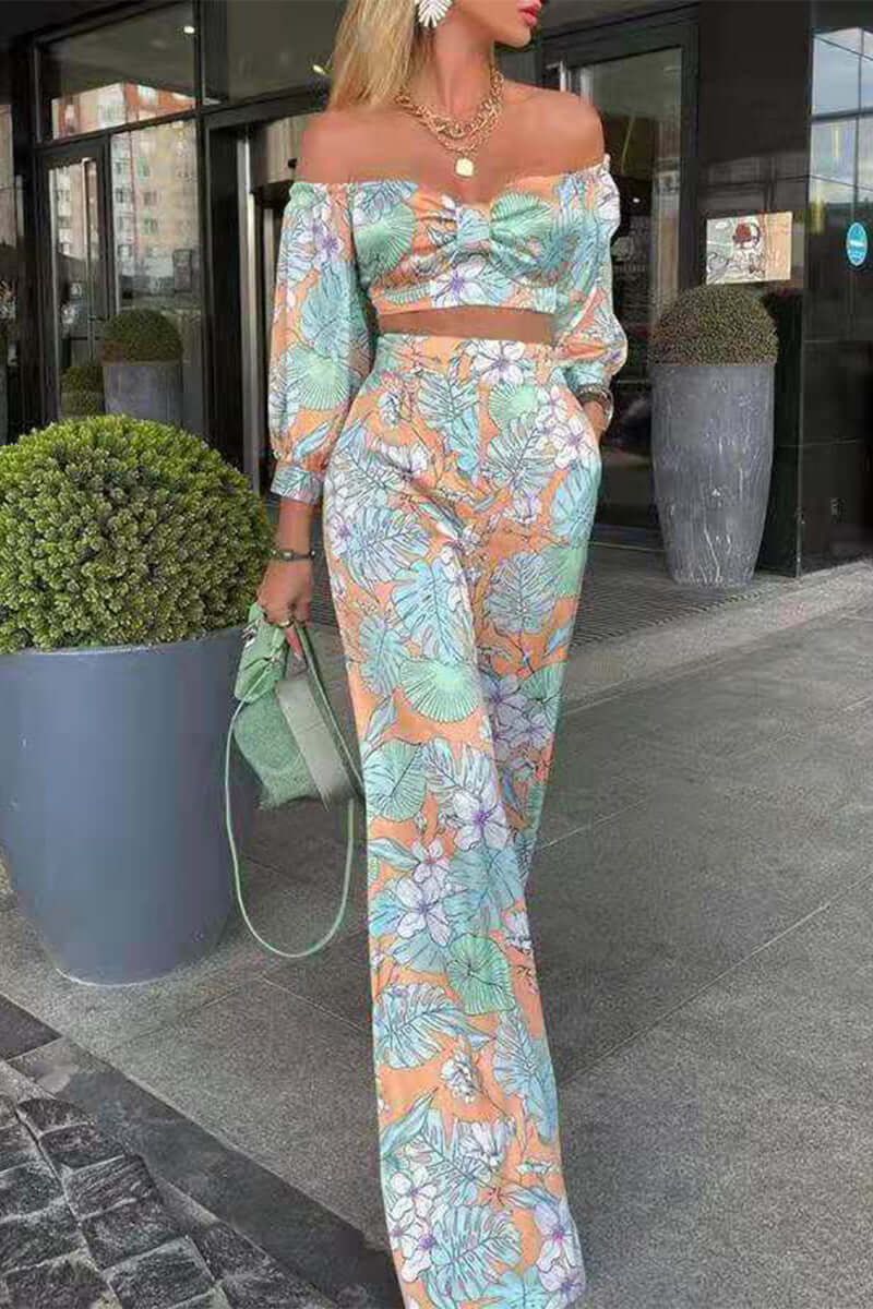 Women's Floral Cold Shoulder Jumpsuit Set - Luxivelle