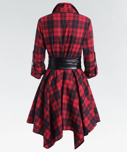 Classic Red Checkered Dress
