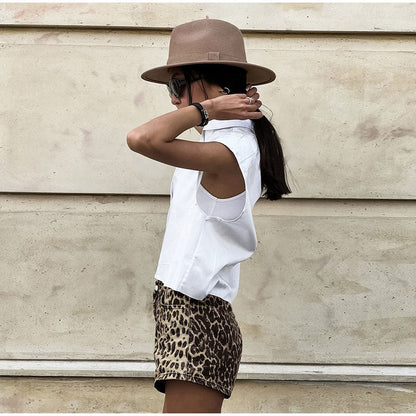 Comfy Leopard Shorts Women's Summer Casual Wear