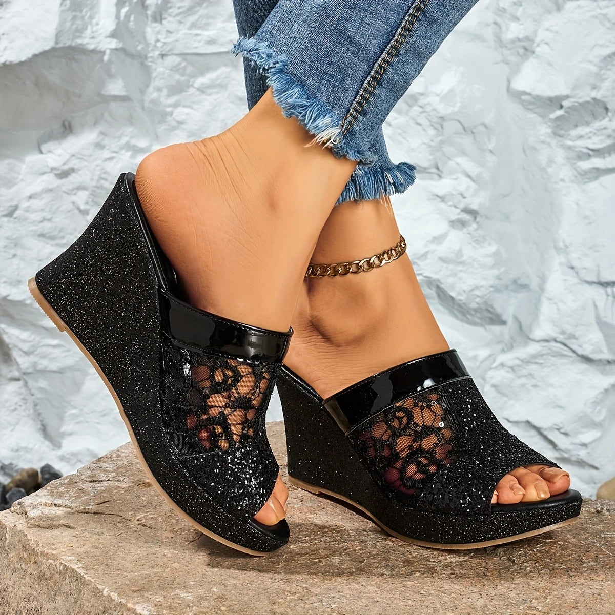 Beautiful Lace Up High Heel Shoes