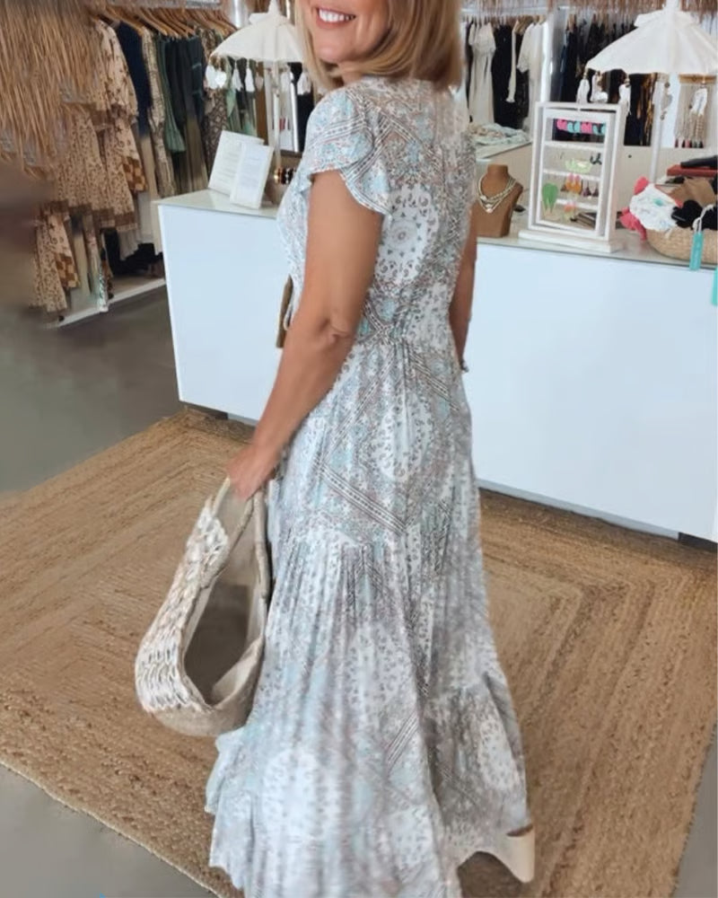 Classic Chic V-Neck Women's Dress