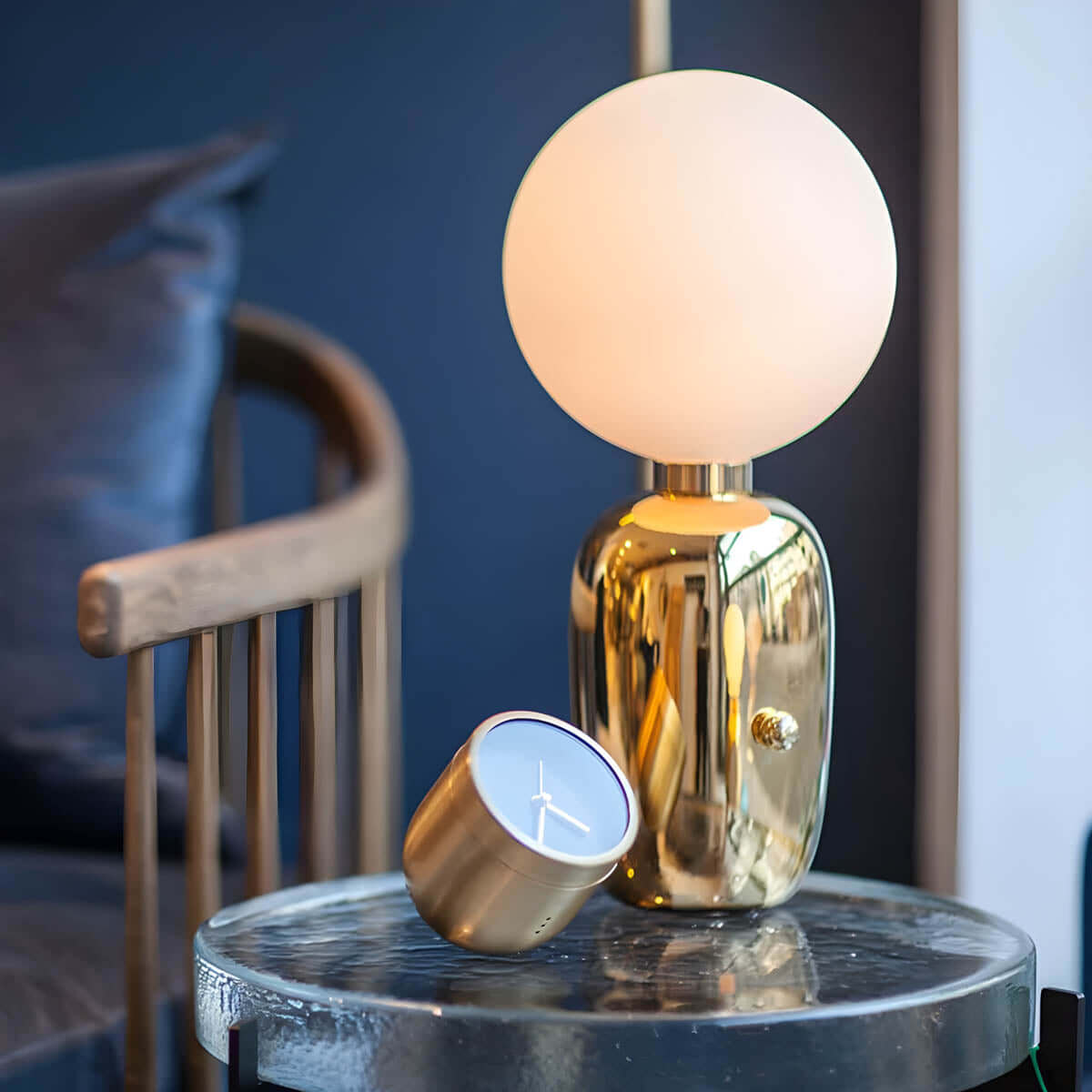 Luxury Glass and Metal Desk Lamp with G9 Bulb
