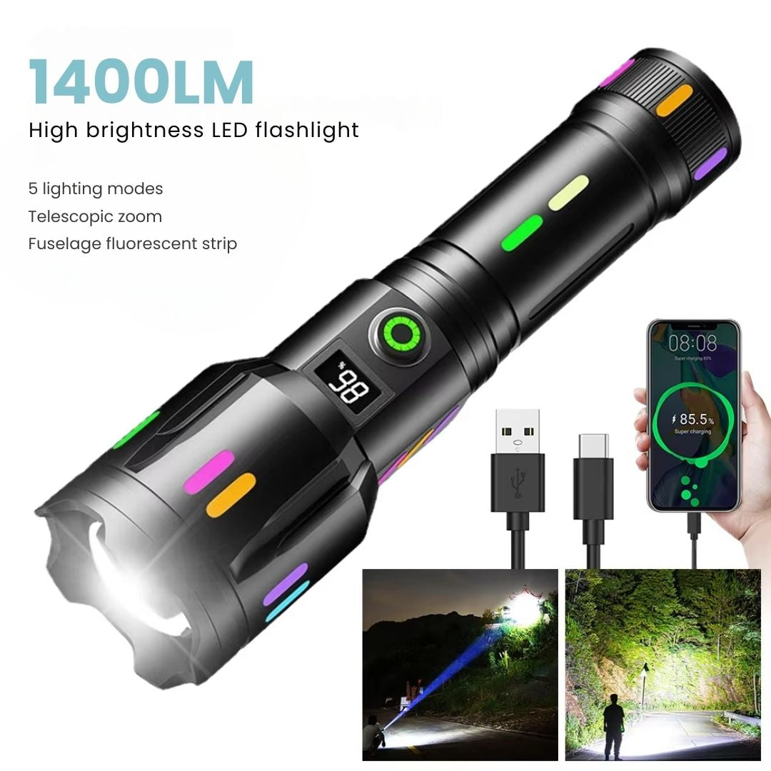 High-Power Rechargeable LED Torch 9000 Lumens