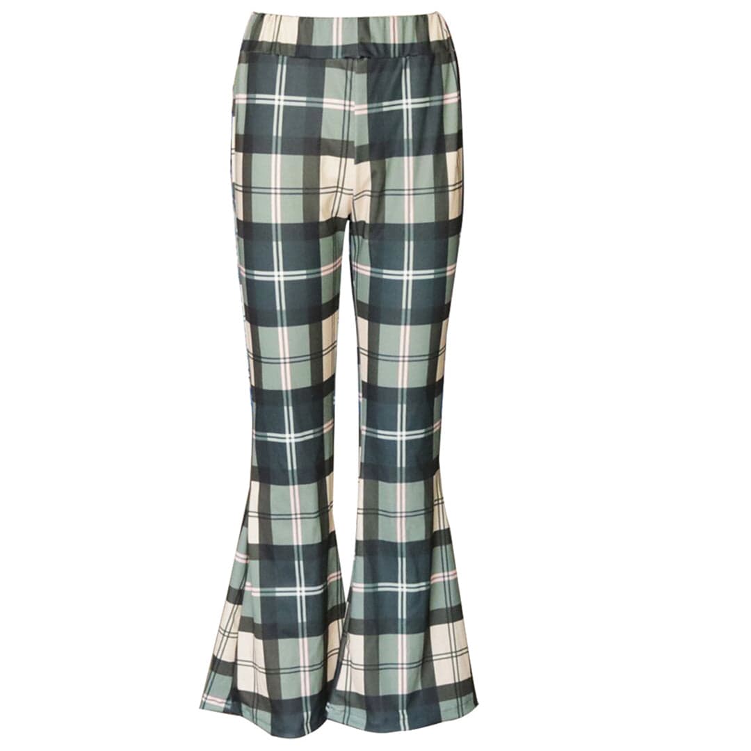 Trendy Checked Wide Leg Pants