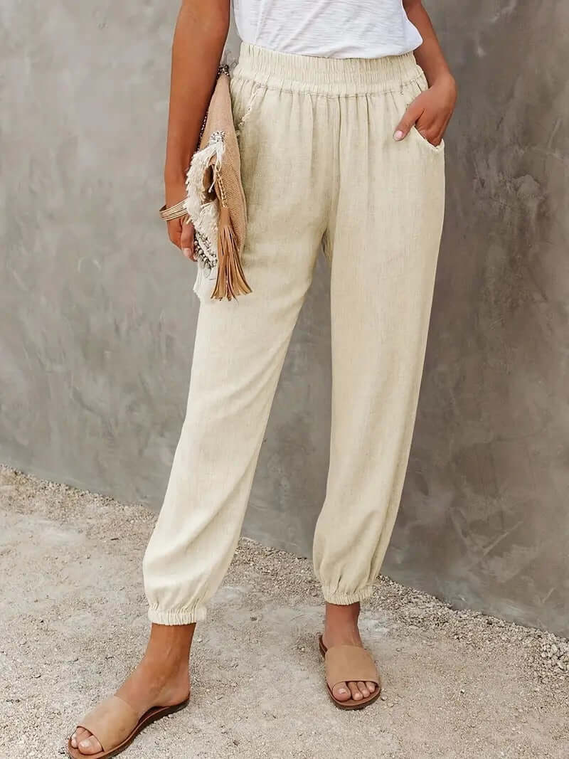 Comfortable Women's Drawstring Hemp Pants