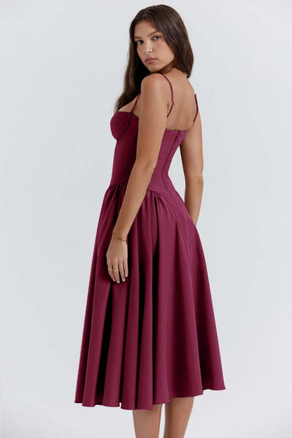 Feminine Strapless Bodycon Mid Length Dress