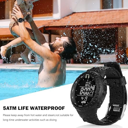 Rugged Men's Digital Outdoor Watch - Water Resistant & LED