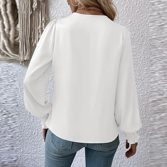 Flattering Ruffled Bell Sleeve Women's Blouse