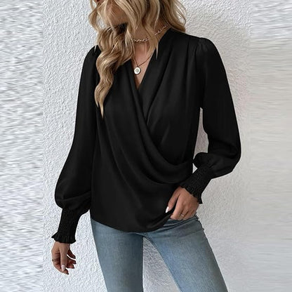 Flattering Ruffled Bell Sleeve Women's Blouse